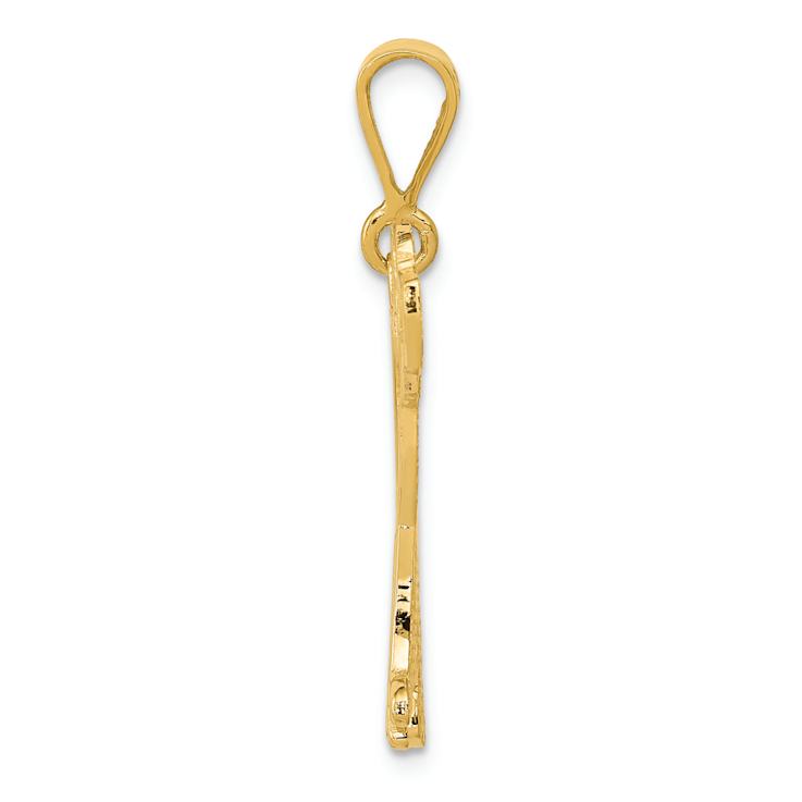 14k Yellow Gold Textured Mastiff Pendant