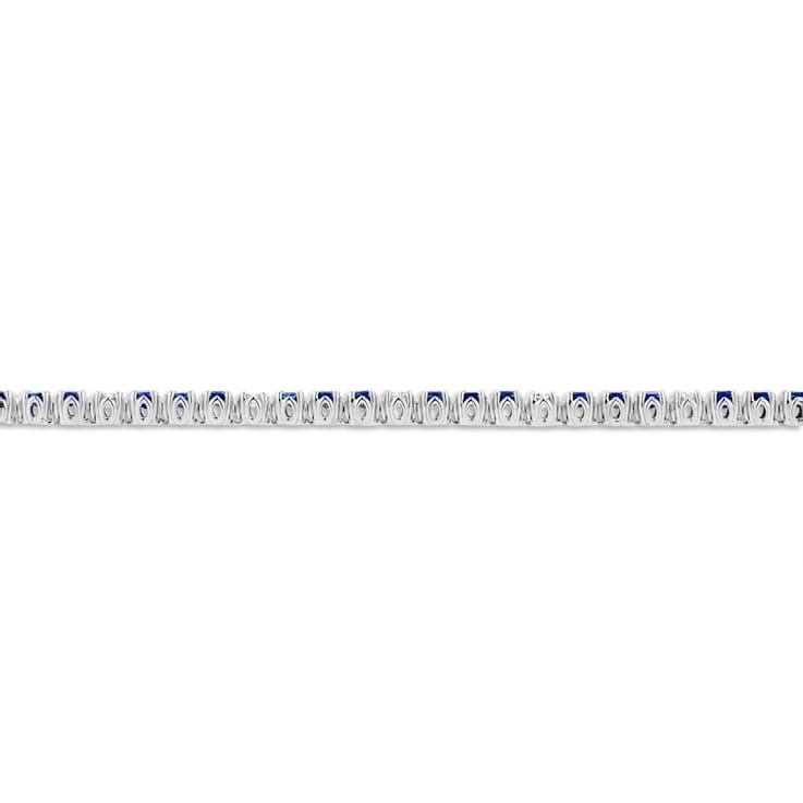 3.09ctw Sapphire and Diamond Bracelet in 14k White Gold