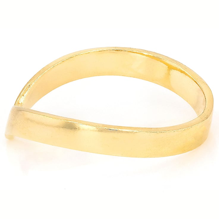 Chevron Band Ring In 18K Gold Over Sterling Silver