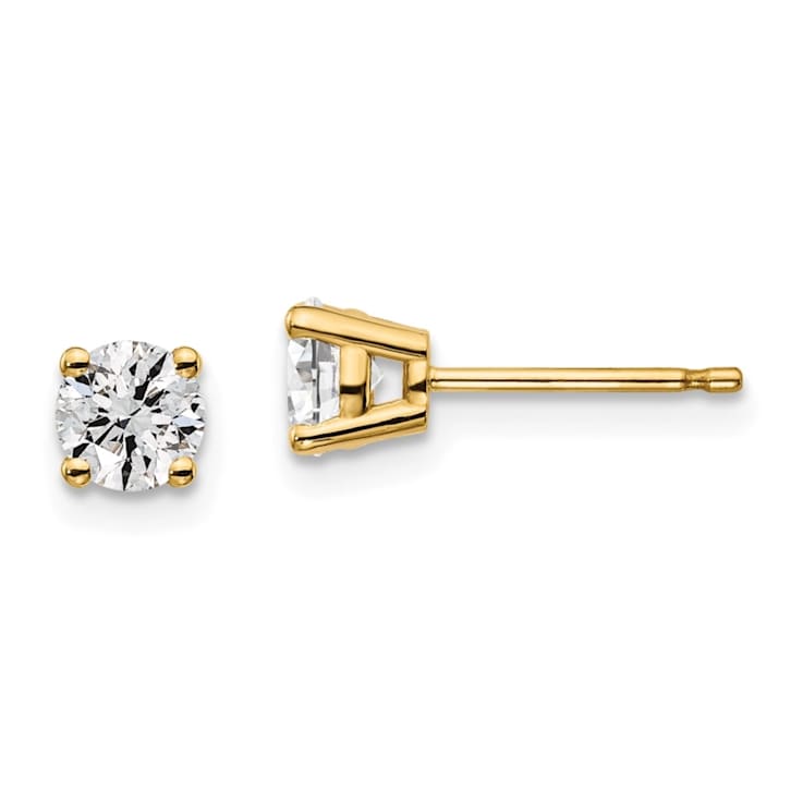 14K Yellow Gold Lab Grown Diamond 2/3ctw Certified VS/SI GH 4 Prong Earrings