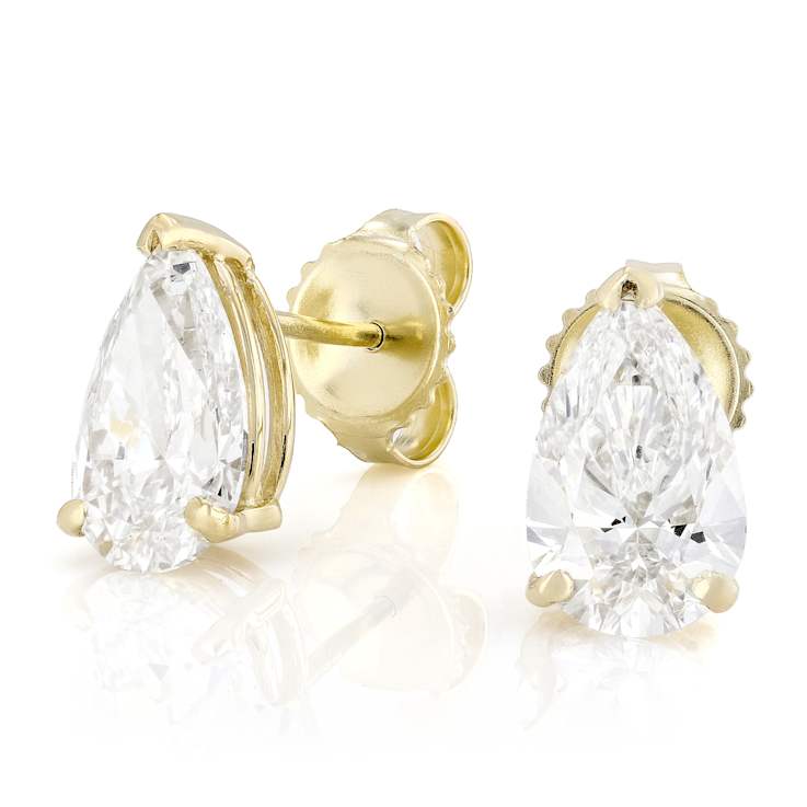 Lab-Grown Diamond Pear Shape Martini Stud Earrings In 14K Gold 3.00ctw