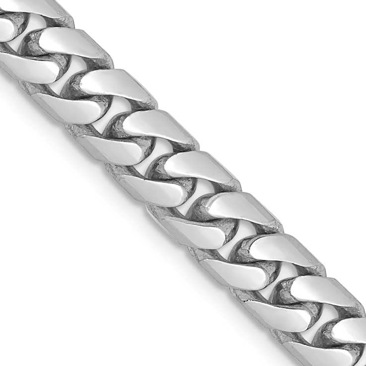 Rhodium Over 14k White Gold 5.5mm Solid Miami Cuban Link 20 Inch Chain