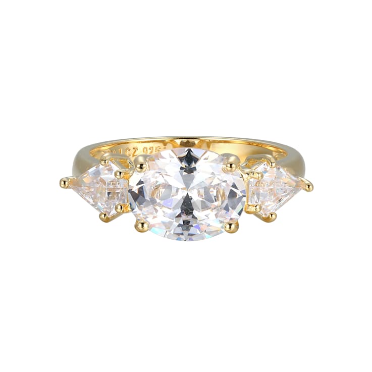 White Cubic Zirconia 18k Yellow Gold Over Sterling Silver April
Birthstone Ring 5.32ctw