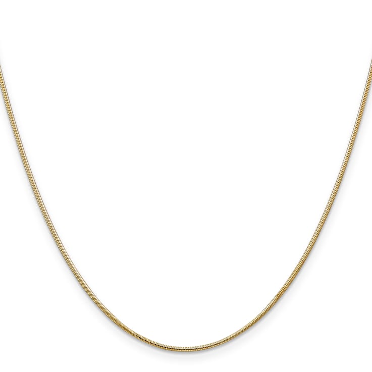 14k Yellow Gold 1.1mm Round Snake Chain 16 Inches