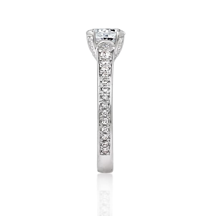 White Cubic Zirconia Platinum Over Sterling Silver Ring 1.70ctw