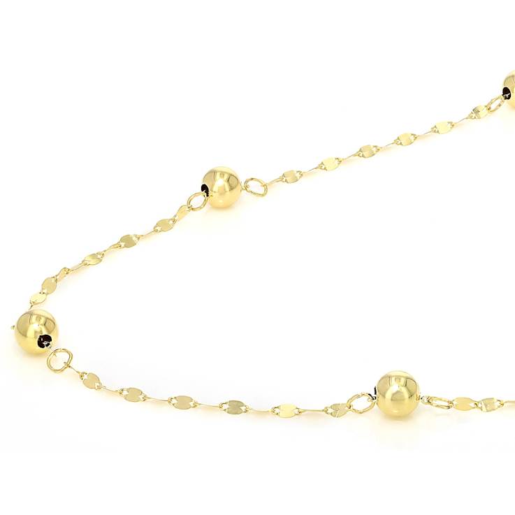 Petali Bead Station Necklace in 14K Yellow Gold