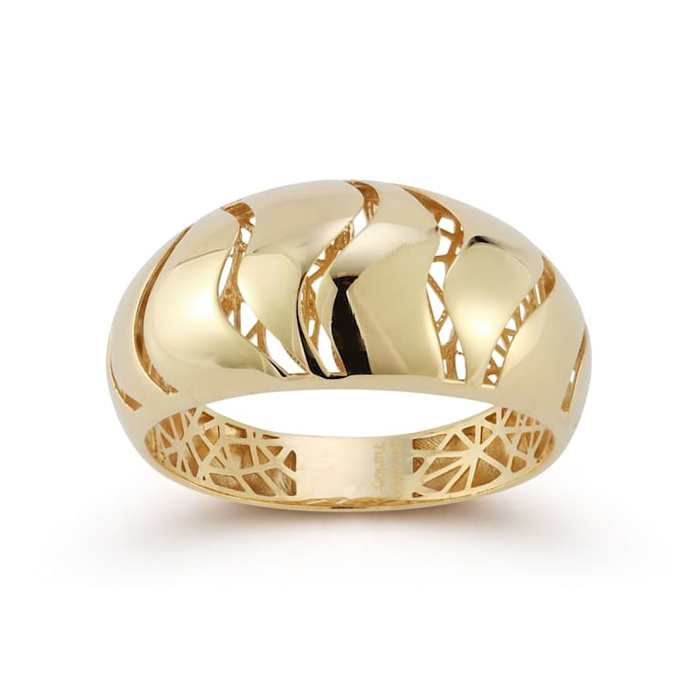 Bellissima Gold 14K Yellow Gold Open Ridged Dome Ring