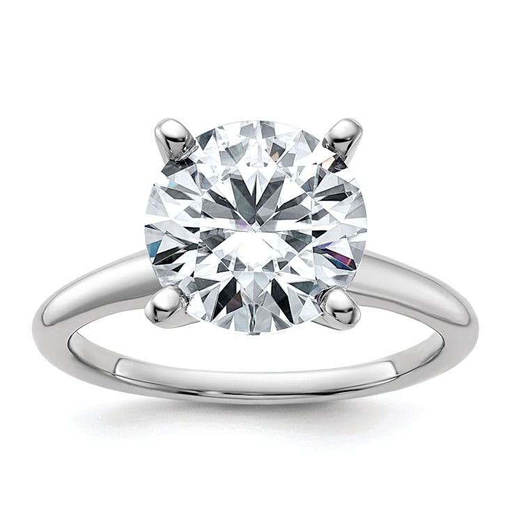 Rhodium Over 14K White Gold 3 5/8 ct. G H I True Light Round Moissanite
Solitaire Ring