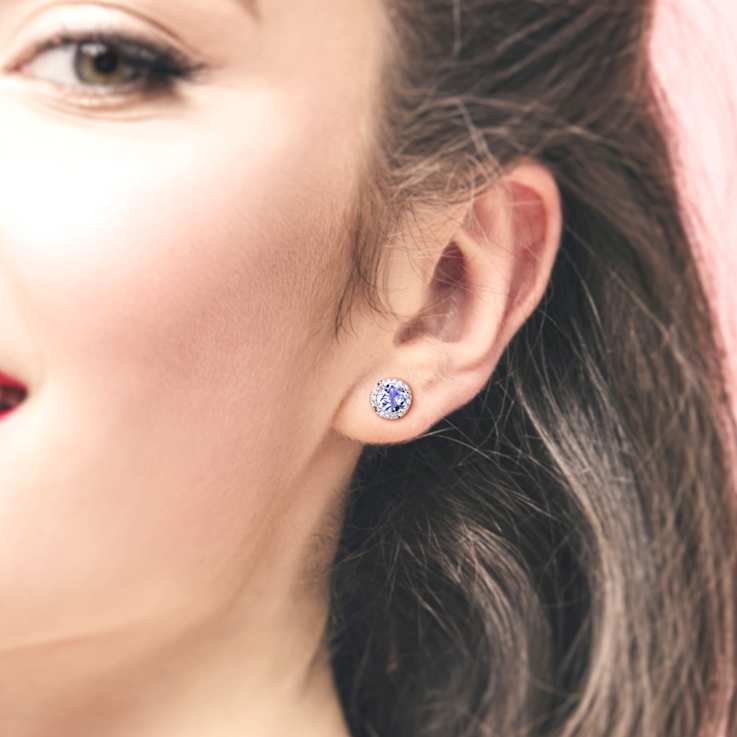 Tanzanite 10K White Gold Earrings 1.15ctw