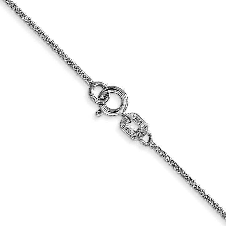 Rhodium Over 14k White Gold 0.85mm Solid Spiga 16 Inch Chain