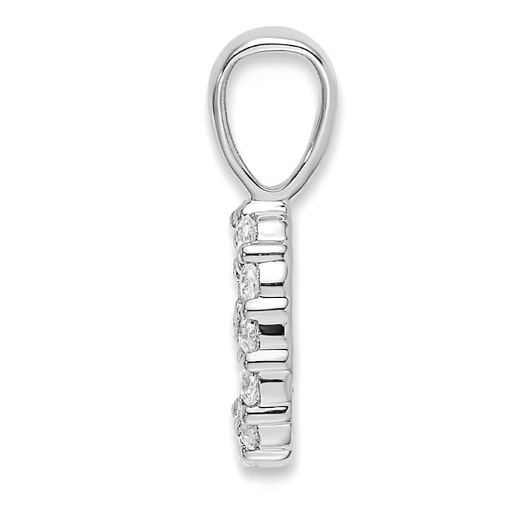 Rhodium Over 14k White Gold Diamond Number 9 Pendant