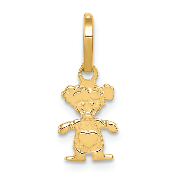 14k Yellow Gold Polished Little Girl Pendant