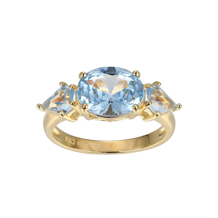 Lab Created Blue Spinel 18k Yellow Gold Over Sterling Silver March
Birthstone Ring 2.39ctw