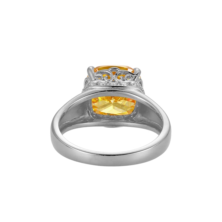 Yellow And White Cubic Zirconia Platinum Over Silver November Birthstone
Ring 7.10ctw