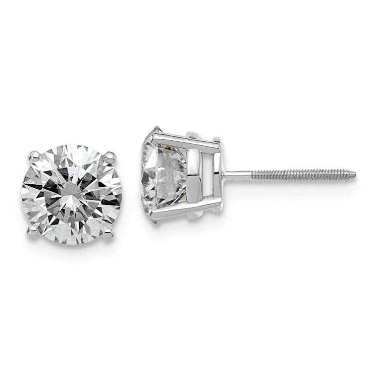 Rhodium Over 14K White Gold 2.50ct. 7.0mm Round G H I True Light
Moissanite Screwback Earrings