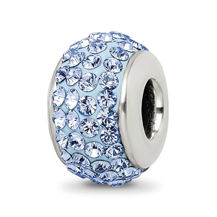 Sterling Silver Reflections Light Blue Full Preciosa Crystal Bead