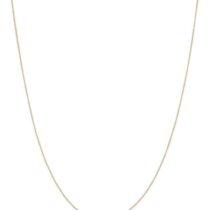 14k Yellow Gold 0.42mm Solid Curb 20 Inch Chain