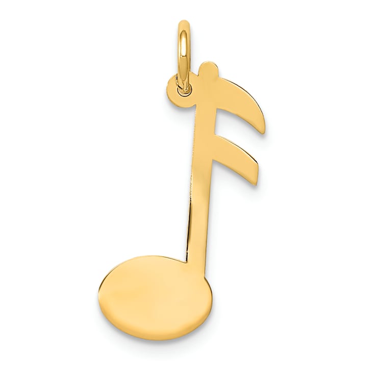 14k Yellow Gold Polished Musical Note Charm