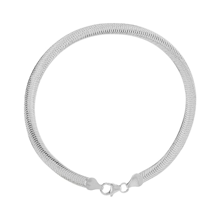 Sterling silver herringbone anklet discount