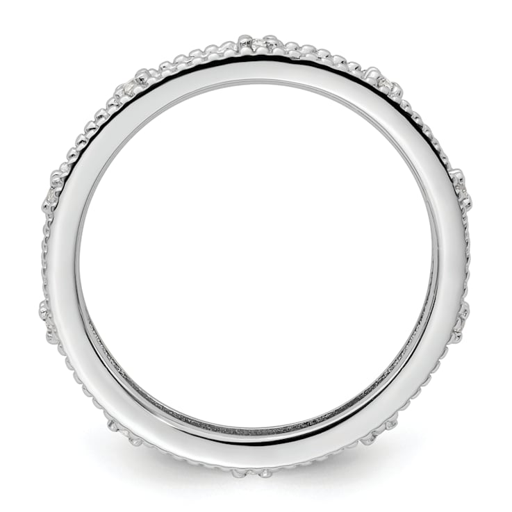 Sterling Silver Stackable Expressions White Topaz Ring 0.19ctw