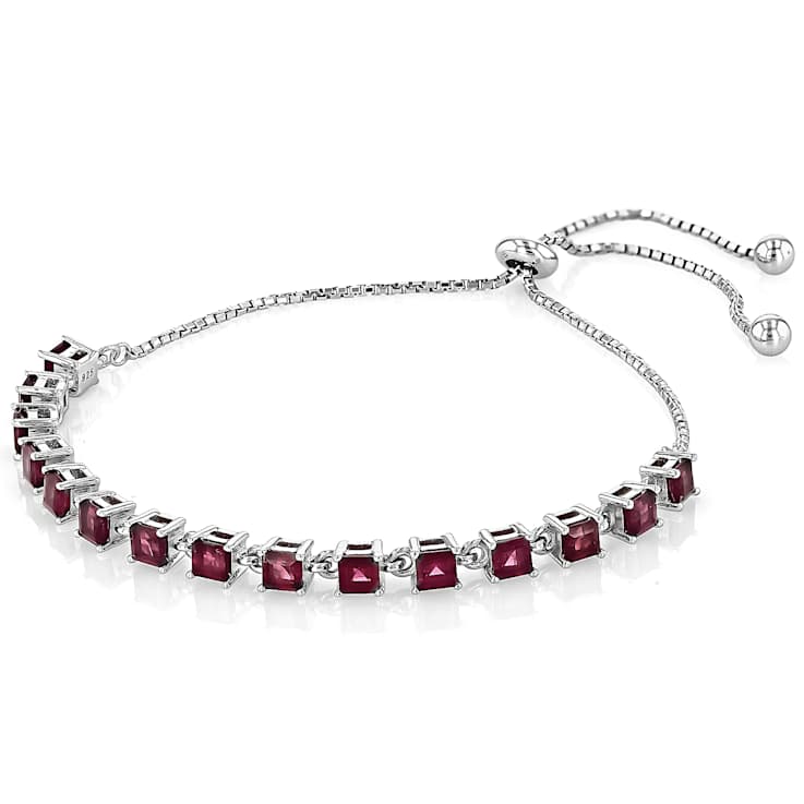 Rhodolite Bolo Bracelet In Sterling Silver 4.20ctw