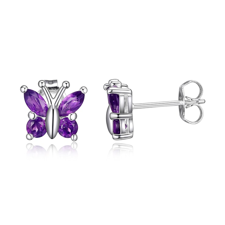 Amethyst butterfly earrings on sale