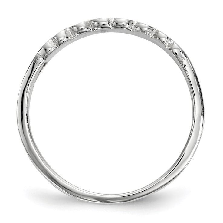 Rhodium Over Sterling Silver Children's Enameled Hearts Ring