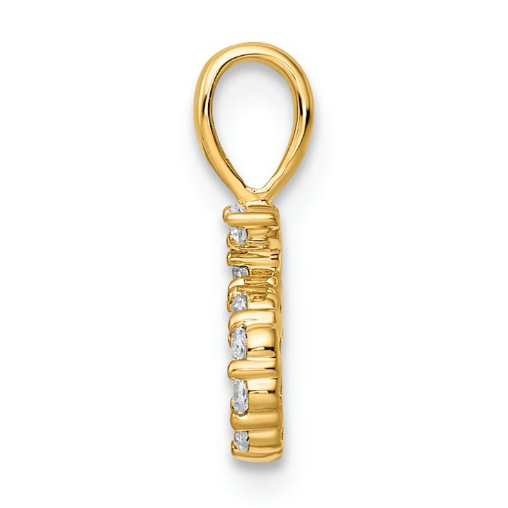 14k Yellow Gold Diamond Number 5 Pendant