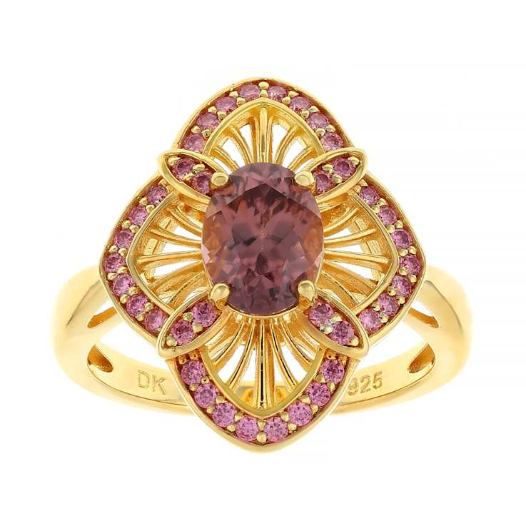 Blush Zircon And Pink Lab-Created Moissanite Ring In 18K Gold Over
Sterling Silver 2.02ctw