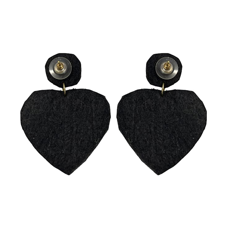 Off Park® Collection, Two tone Teal Seed Bead Heart Earring