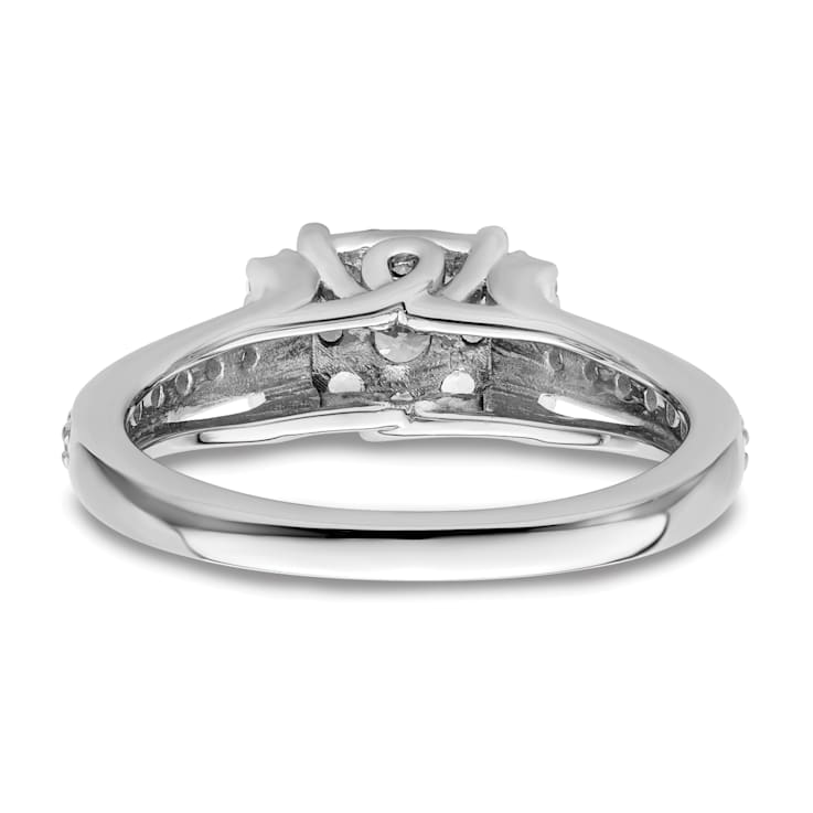 Rhodium Over 14K White Gold Lab Grown Diamond VS/SI GH, Cluster Ring 0.739ctw