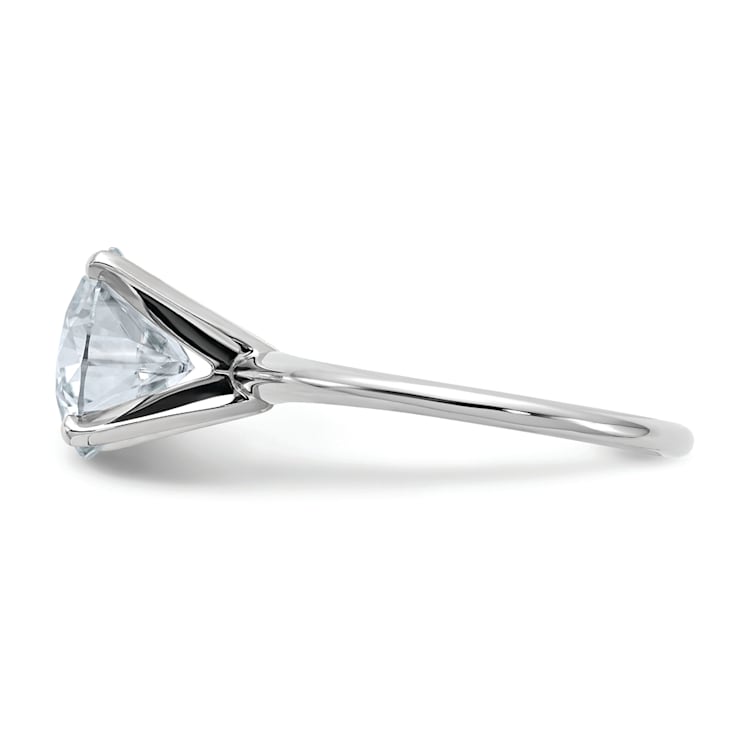 Rhodium Over 14K White Gold 3 ct. D E F Pure Light Round Moissanite
Solitaire Ring