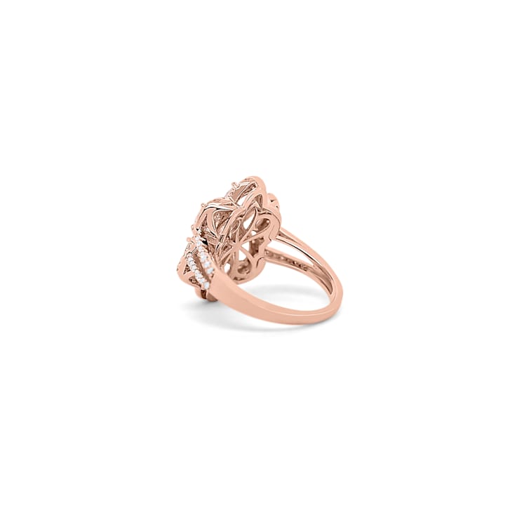 6x4mm Oval Morganite 18K Rose Gold Over Sterling Silver Ring , 2.84ctw