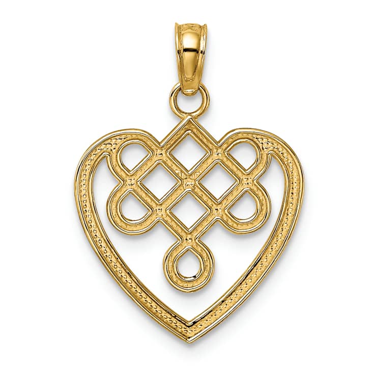 10K Yellow Gold Small Celtic Knot Heart Charm