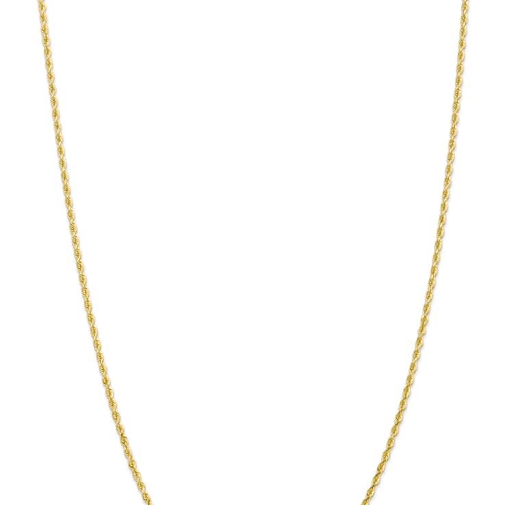 10k Yellow Gold 2.25mm Solid Diamond-Cut Quadruple Rope 26 Inch Chain