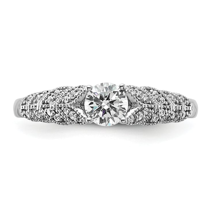 Rhodium Over 10K White Gold Lab Grown Diamond VS/SI GH, Complete
Engagement Ring 0.5ctw