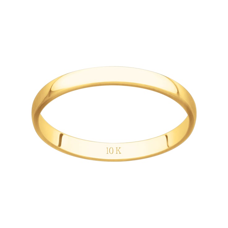 2mm Lightweight Ladies Wedding Band in 10K Yellow Gold