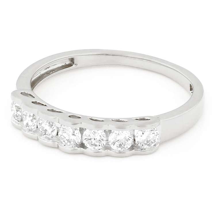 Polished Lab-Grown Diamond Band Ring 0.45ctw In Sterling Silver