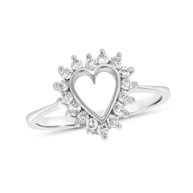 0.30ctw Diamond Heart Shaped Ring in 14k White Gold