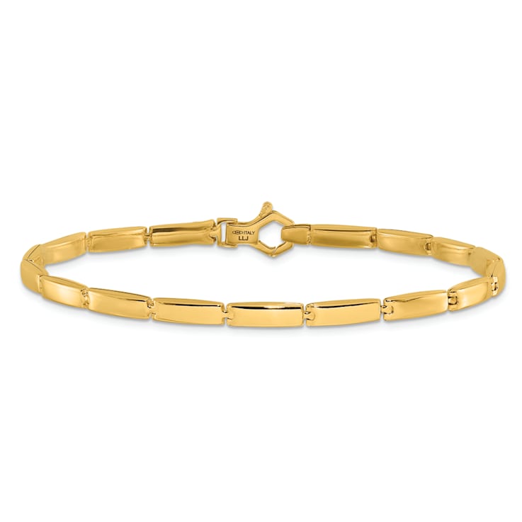 14k Yellow Gold Polished 3.3mm Fancy Link Bracelet