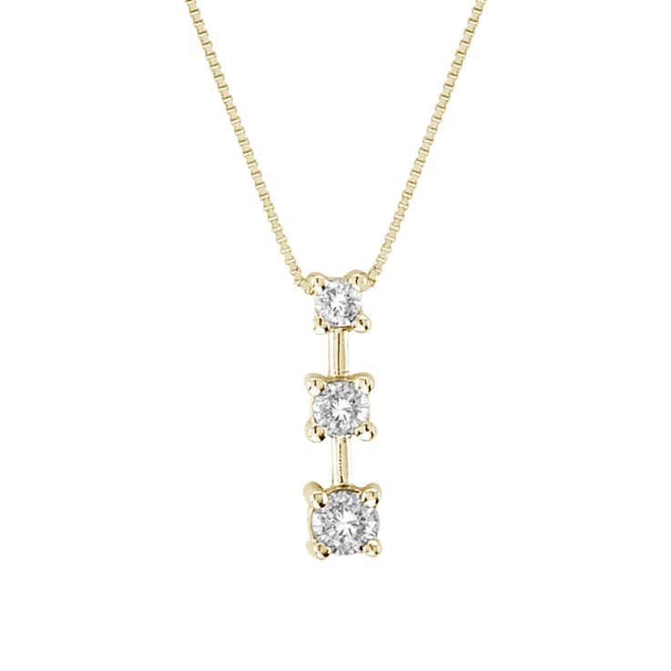 0.50ctw Diamond 3 Stone Pendant 14k Yellow Gold