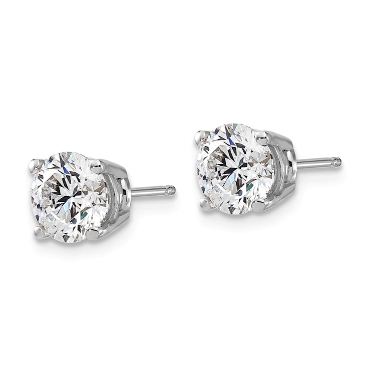 Rhodium Over 14K Gold Lab Grown Diamond 2ct. VS/SI GH+, 4-Prong Earrings