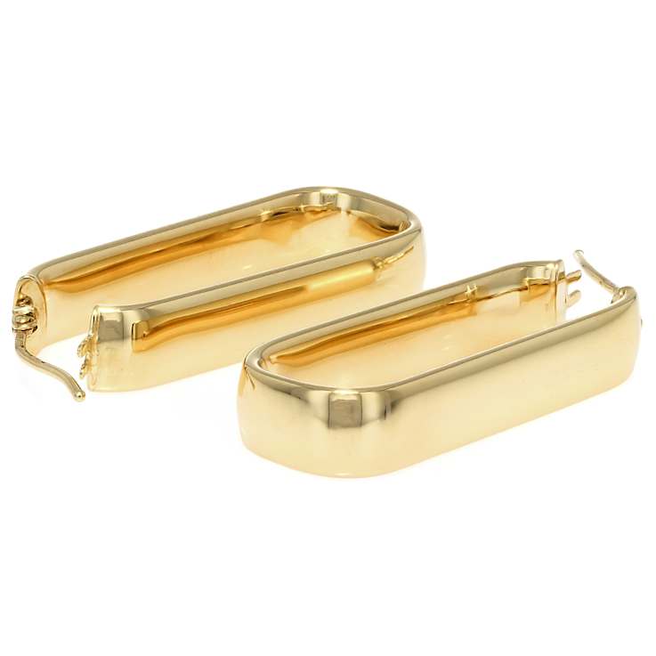 Small Geometric Hoop Earrings In 10K Yellow Gold