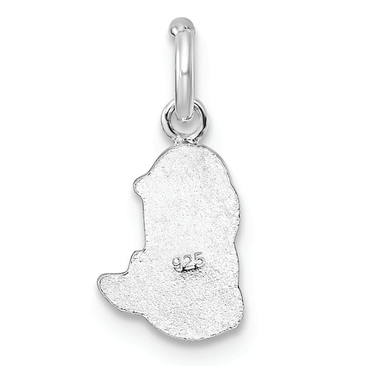 Rhodium Over Sterling Silver Multi-color Enamel Mermaid Children's Pendant