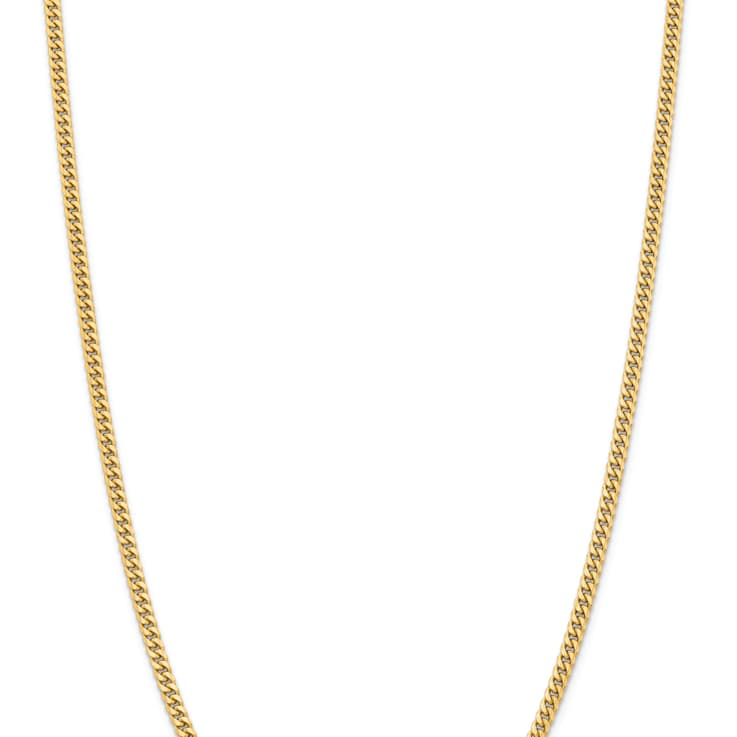 14k Yellow Gold 3.5mm Solid Miami Cuban 22 Inch Chain