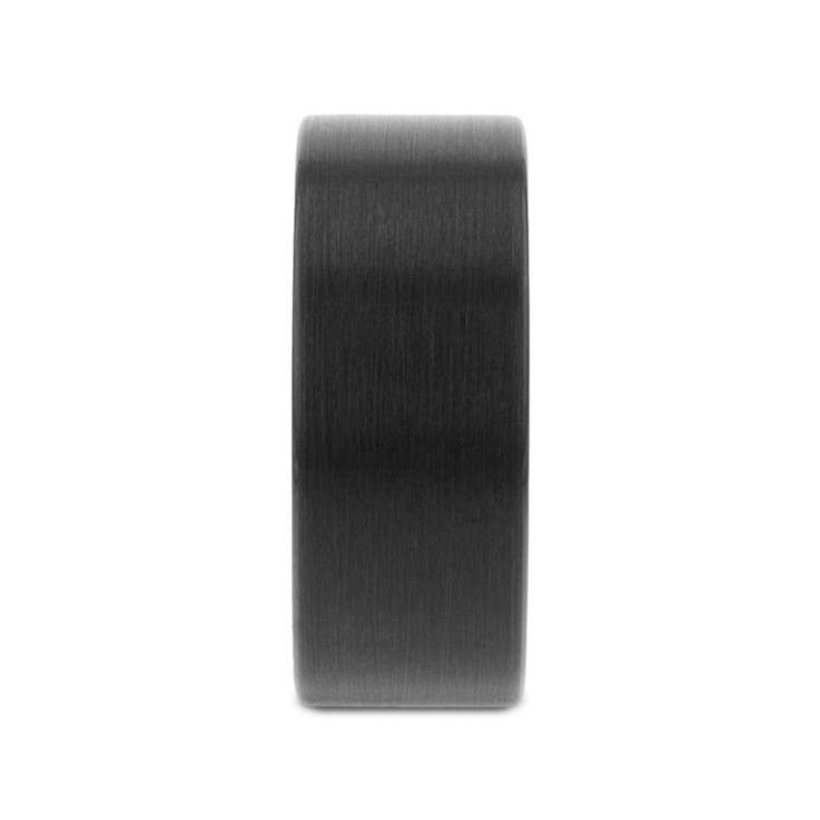 SAN ANTONIO Flat Black Tungsten Carbide Band with Brushed Finish 10mm