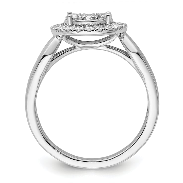 Rhodium Over 14K White Gold Lab Grown Diamond VS/SI GH, Cluster Ring 0.497ctw