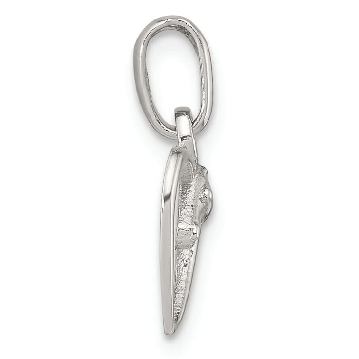 Rhodium Over Sterling Silver Open Heart Horse Head Pendant