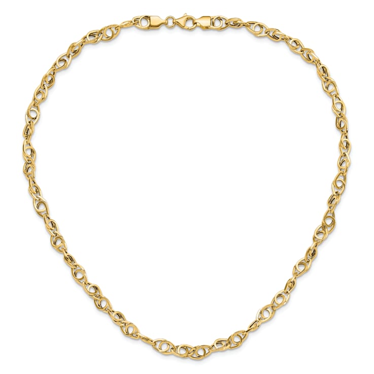 14K Yellow Gold Polished Fancy Link 18.25-inch Necklace