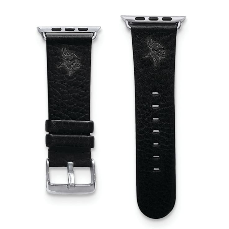 Gametime Minnesota Vikings Leather Band fits Apple Watch (42/44mm S/M
Black). Watch not included.